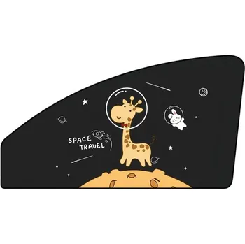 Stínítko do auta Magnetická sluneční clona na pravé přední okno auta UV ochrana Skládací tepelný štít Okenní kryt se žirafou ve vesmíru Pro děti a miminka do auta