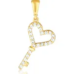 JVD Dámský zlatý přívěsek se zirkonem klíč ryz. 585/1000 ZP0393XJ70-9300