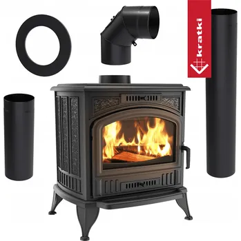 Krbová kamna Kratki Litinová kamna na dřevo K6 Ø 130 8 kW +