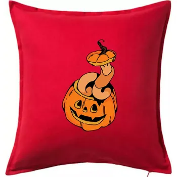 Polštář Žížala v dýni (Alexis Citrine) - Polštář 50x50 - 50x50 - Pouze potah ( Červená )