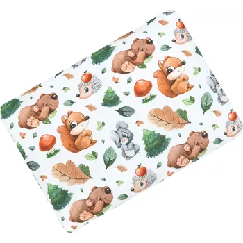 Příslušenství pro dětskou postel a kolébku ESITO | Polštářek Minky Zvířátka - stříbrná / 30 x 40 cm