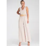 Béžový dámský elegantní overal z viskózy M1193 Beige Velikost: S/M