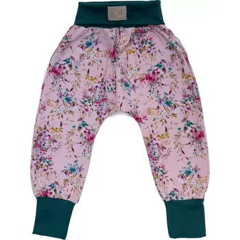 ESITO | Rostoucí dětské tepláky Květinky - růžová / 104
