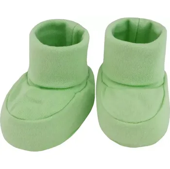 Capáčky ESITO | Kojenecké bačkůrky bavlna malé jednobarevné zelené - zelená / New - délka stélky: 8 cm