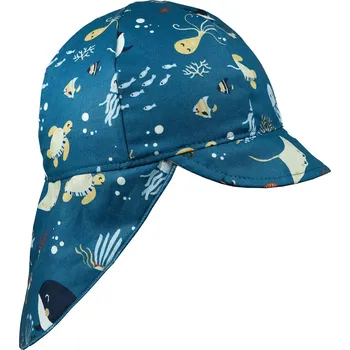 Kšiltovka ESITO | Dětská kšiltovka s krytím krku Mořský svět - modrá / XXS