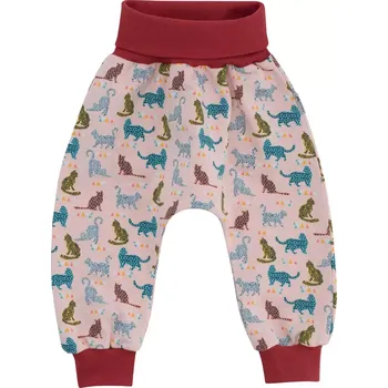 ESITO | Dětské zateplené BIO tepláky Kočky - červená / 74