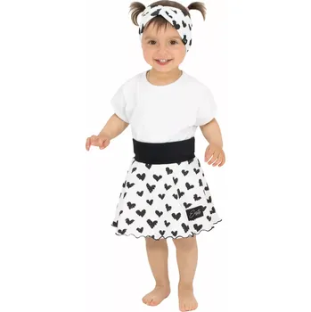 Dívčí sukně ESITO | Dívčí kolová sukně Black heart - bílá / 158 - 164