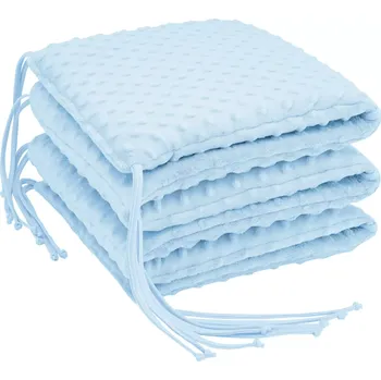 Příslušenství pro dětskou postel a kolébku ESITO | Luxusní mantinel do postýlky MINKY Blue - modrá / 28 x 180 cm