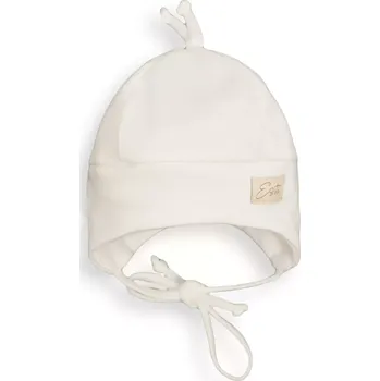 Kojenecká čepice ESITO | Čepice pro miminko Mimi Zája Light cream jednobarevná - smetanová / 38
