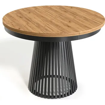 Jídelní stůl Jídelní stůl GARDI | Ø 100 cm | kulatý | ROZKLÁDACÍ | kraft zlatý/černá