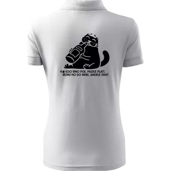 Kdo víno pije a muzice platí - Polokošile dámská Pique Polo - 3XL ( Bílá )