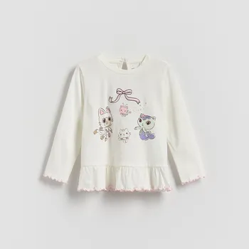 Dívčí oblečení Reserved - Halenka Gabby’s Dollhouse - krémová - 416FT-01X - 416FT-01X-104