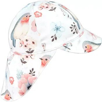 Kšiltovka ESITO | Dětská kšiltovka s krytím krku Ptáčci - růžová / XS