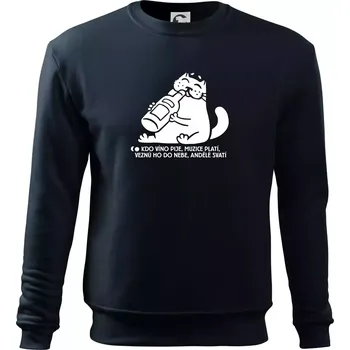 Pánská mikina Kdo víno pije a muzice platí - Mikina Essential pánská - L ( Námořní modrá (velmi tmavá - téměř černá) )