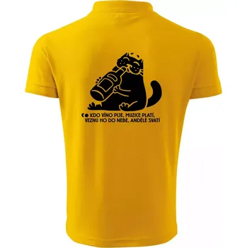 Pánská košile Kdo víno pije a muzice platí - Polokošile pánská Pique Polo 203 - 4XL ( Žlutá )