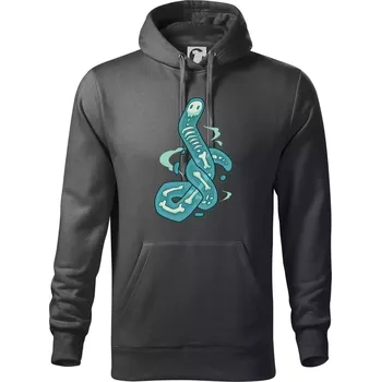 Pánská mikina Anatomicky korektní duch žížaly (Alexis Citrine) - Mikina pánská Cape s kapucí - 3XL ( Tmavá břidlice (šedá se zeleným nádechem) )