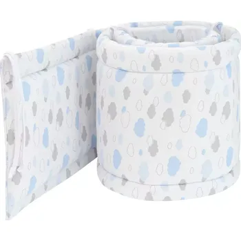 Příslušenství pro dětskou postel a kolébku ESITO | Mantinel do postýlky Mráček - modrá / 28 x 180 cm