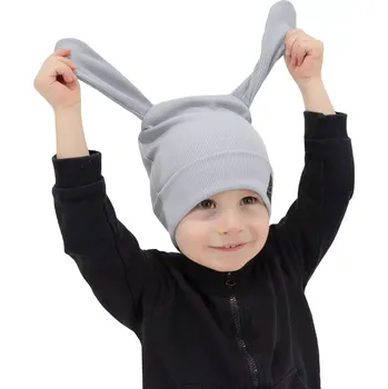 Kojenecká čepice ESITO | Jarní čepice s ušima Color Grey - šedá / 32