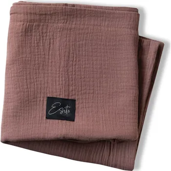 Dětská deka ESITO | Mušelínová deka dvojitá Brown - hnědá / 75 x 100 cm