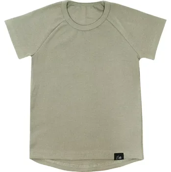 Chlapecké tričko ESITO | Žebrované tričko s krátkým rukávem Tomi Taupe - šedá / 116