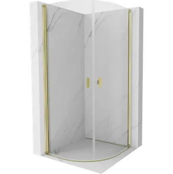 Mexen Mist půlkruhová sprchová kabina výklopná 80 x 80 cm, transparentní, zlatá - 8A31-080-080-50-00 Sprchové kouty