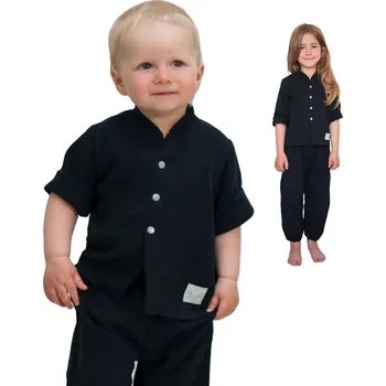 ESITO | Dětská mušelínová košile Luca Black - černá / 116