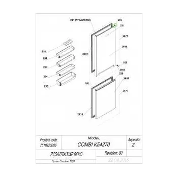 Příslušenství pro kuchyňský robot Pouzdro čepu vrchního pantu Beko 5764640200