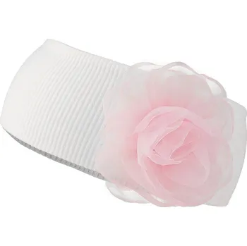 Čelenka Bavlněná čelenka pro miminko s ozdobou, barva 2 Off White květ