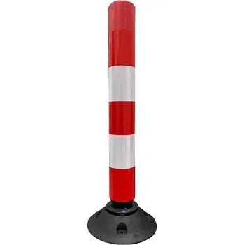 Plotový sloupek Červený plastový parkovací sloupek FLEXPIN - průměr 10 cm, výška 100 cm
