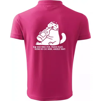 Pánská košile Kdo víno pije a muzice platí - Polokošile pánská Pique Polo 203 - XL ( Purpurová )