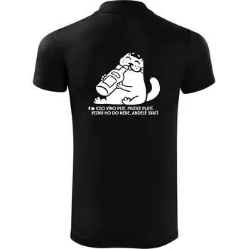 Pánská košile Kdo víno pije a muzice platí - Polokošile Victory sportovní (dresovina) - 3XL ( Černá )