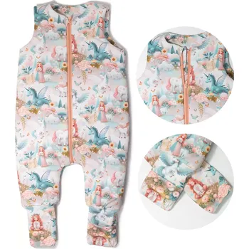 Zavinovačka ESITO | Spací pytel s nohavicemi Kouzelný svět jednorožců - bílá / 9 m - 36 m