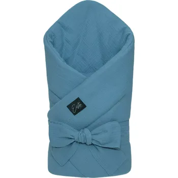 Zavinovačka ESITO | Mušelínová zavinovačka pro miminko Denim blue 85x85 cm - džínová modrá / 85 x 85 cm