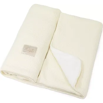 Dětská deka ESITO | Mikroplyšová deka dvojitá Velvet / svetr Vanilla - smetanová / 75 x 100 cm
