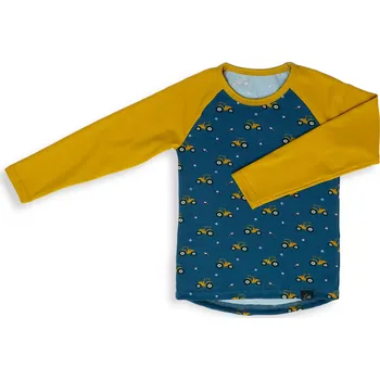 ESITO | Tričko s dlouhým rukávem Traktůrek - petrolejová / 98