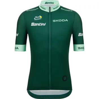 cyklistický dres SANTINI Cyklistický dres s krátkým rukávem - TOUR DE FRANCE - GREEN JERSEY - zelená