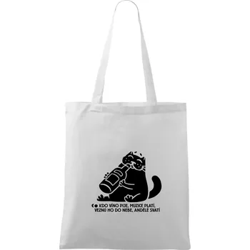 Kdo víno pije a muzice platí - Taška bavlněná - 42 x 38 cm ( Bílá )