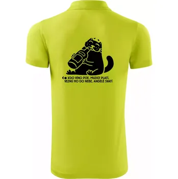 Pánská košile Kdo víno pije a muzice platí - Polokošile Victory sportovní (dresovina) - L ( Limetková )