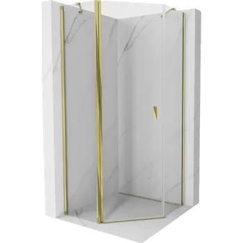Mexen Mist pětiúhelníková sprchová kabina 80 x 80 cm, transparentní, zlatá - 8A8-080-080-50-00 Sprchové kouty