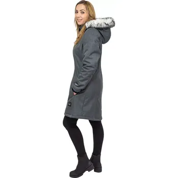 Dámský kabát ESITO | Dámský zimní softshellový kabát s beránkem Lamb Grey - šedá / L