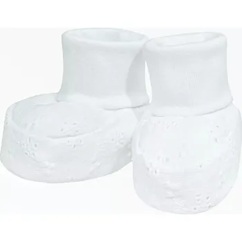 Capáčky ESITO | Bavlněné kojenecké bačkůrky Madeira - bílá / New - délka stélky: 8 cm