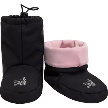 Capáčky ESITO | Barefoot softshellové capáčky Bambus Sensitive - černá / růžová / 3 - délka stélky: 13 cm