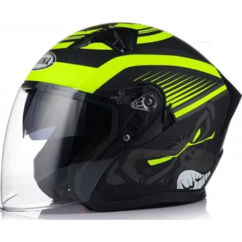 Helma na motorku Otevřená motocyklová přilba červená, žlutá, modrá Barva: Modrá, Velikost: M