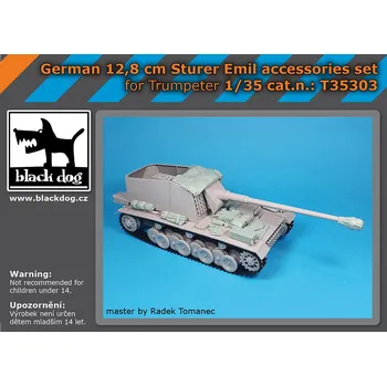 Plastikový model Blackdog 1/35 German 12,8 cm Sturer Emil accessories set (for Trumpeter)