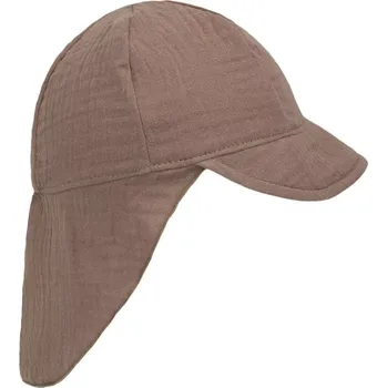 Kšiltovka ESITO | Dětská kšiltovka s krytím krku mušelín Brown - hnědá / XL