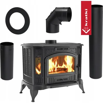 Krbová kamna Kratki Litinová kamna na dřevo K9 Ø 150 10 kW +