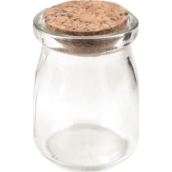 Dóza na potraviny Skleněná lahvička s korkem 56x73 mm Varianta: transparent, Balení: 8 lahv.