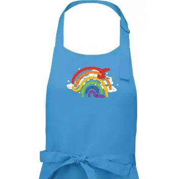 Kuchyňská zástěra Žížaly duha (Alexis Citrine) - Dámská zástěra na vaření - Univerzální velikost ( Světlý tyrkys )