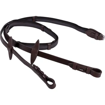 Protiskluzové otěže s koženými zarážkami, tmavě hnědé, Pony
