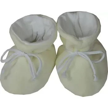 Capáčky ESITO | Kojenecké botičky plyš velké jednobarevné - smetanová